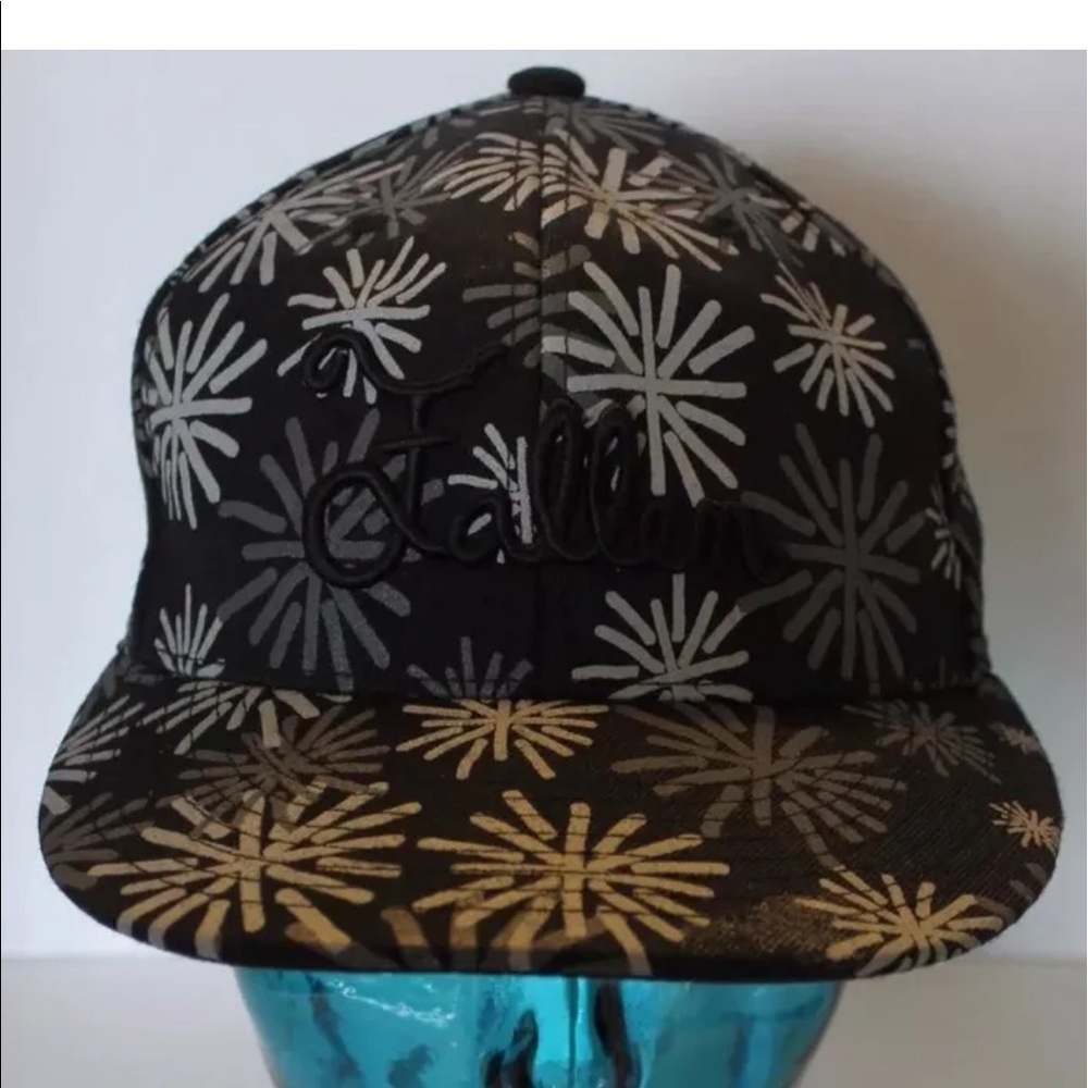 Fallen 210 Fitted Men Black Truckers Men Cap 6 7/8 To 7 1/4 Asterisk Print